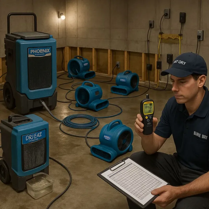 Structural Drying and Dehumidification process in Clackamas, OR